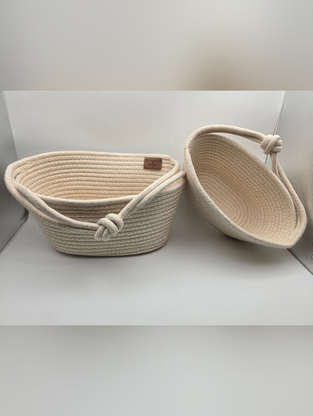 Iceblue HD Neutral Cream Rope 2 Baby Basket Organizers